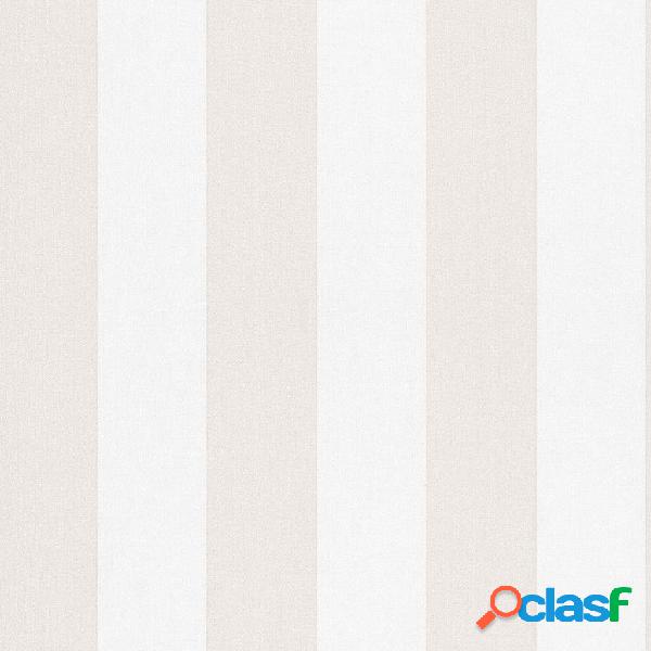 Topchic Carta da Parati Stripes Beige e Bianco