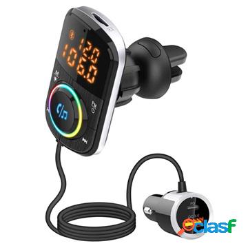 Trasmettitore FM Bluetooth e Doppio Caricatore Auto Veloce