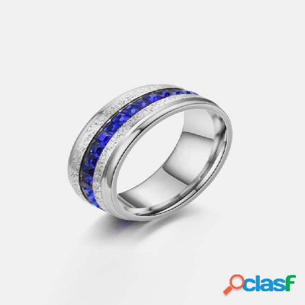 Trendy Simple Inlaid Single Row Square Blue Rhinestones