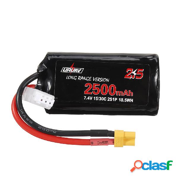 URUAV 7.4V 2500mAh 15/30C 2S Li-ion a lungo raggio Batteria