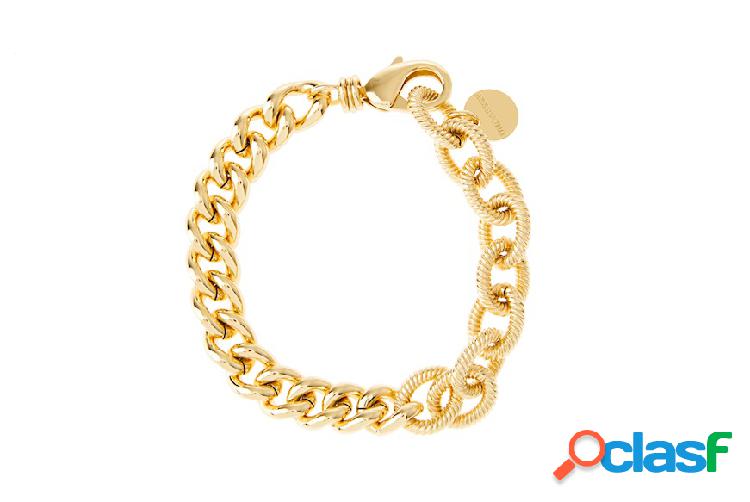 Unoaerre Bracciale in bronzo dorato con maglia grumette e