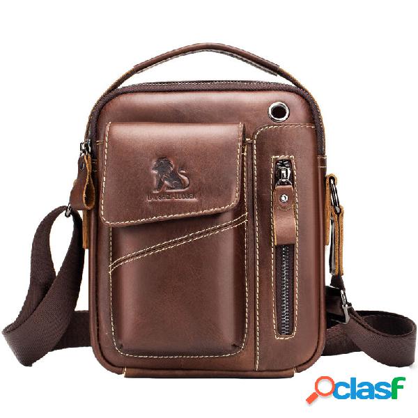 Uomo Casual Vera Pelle per iPad/ Portacellulare Messenger a
