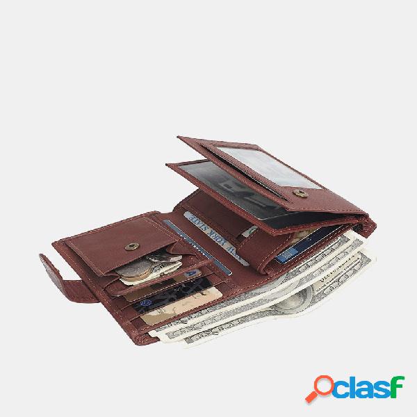 Uomo Vintage Vera Pelle Multi-Slot RFID Portafoglio casual