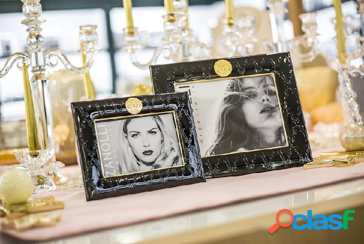 Versace Portafoto Frames argento bilaminato nero nero oro