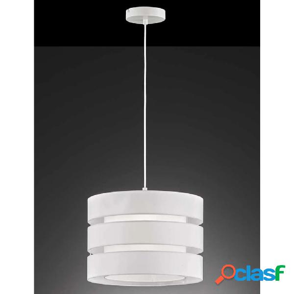 Wofi Lampada a Sospensione BELLE 42 W in Tessuto Bianco