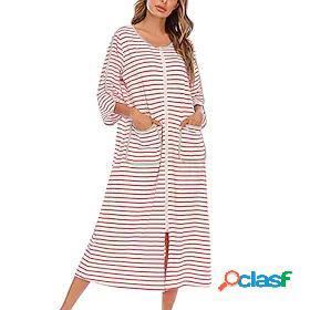 Womens 1 pc Onesies Jumpsuits Comfort Stripe Polyester Home