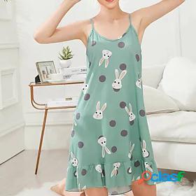 Women's 1 pc Pajamas Nightgown Simple Comfort Cute Rabbit