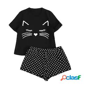 Womens 1 set Loungewear Sets Simple Gothic Fashion Plant