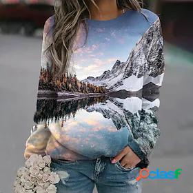 Women's 3D Landscape Sweatshirt Pullover Print 3D Print
