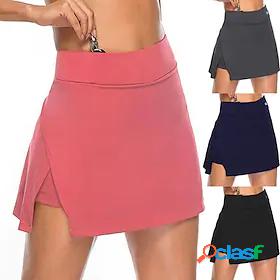 Womens Athletic Skorts Running Skirt Bottoms 2 in 1 Liner