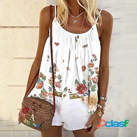 Womens Camisole Tank Top Camis Floral Theme Floral U Neck