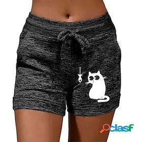 Womens Casual / Sporty Athleisure Drawstring Print Shorts