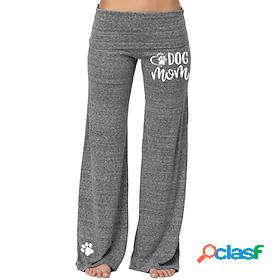 Womens Casual / Sporty Wide Leg Elastic Waist Print Culottes