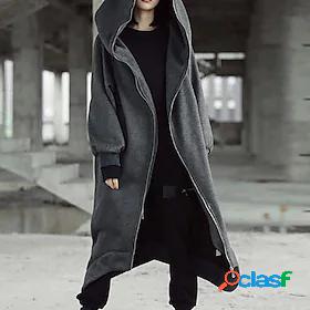 Women's Coat Fall Winter Daily Maxi Coat V Neck Warm Regular