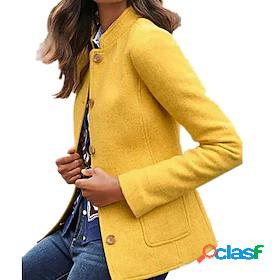Womens Coat Fall Winter Daily WorkWear Regular Coat Stand