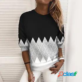 Women's Color Block Geometric Sweatshirt Pullover Print 3D