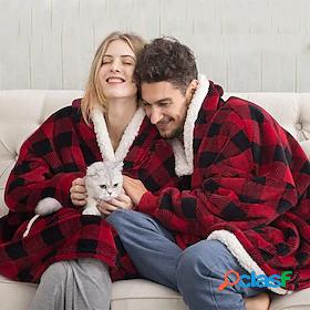 Women's Couple's 1 pc Pajamas Nightgown Hoddie Blanket Plush