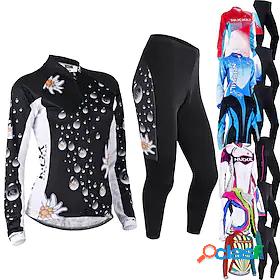 Womens Cycling Jersey with Tights Long Sleeve Mountain Bike