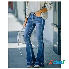 Womens Fashion Wide Leg Jeans Full Length Pants