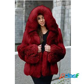 Womens Faux Fur Coat Fall Winter Valentines Day Going out