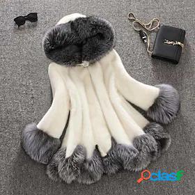 Women's Faux Fur Coat Fall Winter Wedding Daily Long Coat