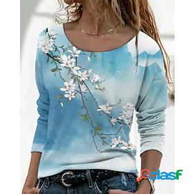 Women's Going out T shirt Floral Theme Abstract Painting