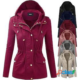 Womens Hoodie Jacket Bomber Jacket Hiking Windbreaker