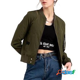 Womens Jacket Bomber Jacket Casual Jacket Fall Winter Spring