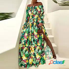 Womens Maxi long Dress A Line Dress Green Blue Fuchsia Long