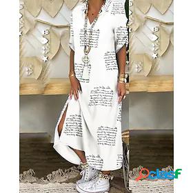 Womens Midi Dress Shift Dress White Black Rainbow Red Long