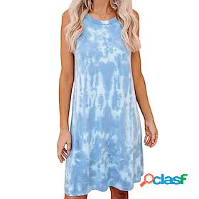 Women's Shift Dress Knee Length Dress Gray blue Blushing