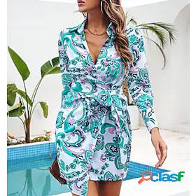 Womens Short Mini Dress A Line Dress White Dark Blue Light