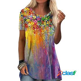 Women's Short Mini Dress T Shirt Dress Tee Dress Yellow