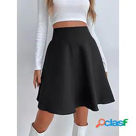 Women's Skirt Zipper Basic Daily Solid Colored Summer