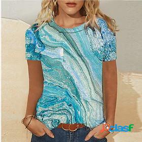 Womens T shirt Geometric Geometric Round Neck Print Vintage