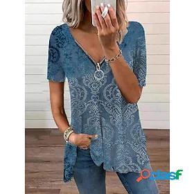Womens T shirt Tee Floral Geometric Graphic Paisley