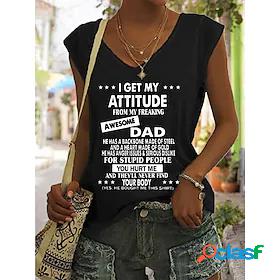 Womens Tank Top Camis Letter Print V Neck Casual Streetwear