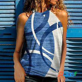 Women's Tank Top Vest Geometric Geometric Round Neck Print