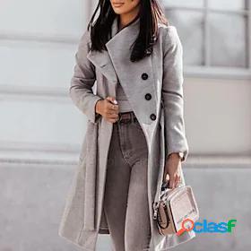 Women's Trench Coat Fall Winter Street Daily Going out Long
