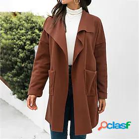 Women's Trench Coat Fall Winter Street Daily Long Coat