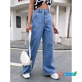 Women's Trousers Jeans Full Length Pants Solid Color Work