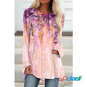 Women's Tunic T shirt Floral Theme Abstract Painting Floral