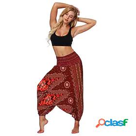 Women's Yoga Pants Bloomers Bottoms Harem Paisley Bohemian