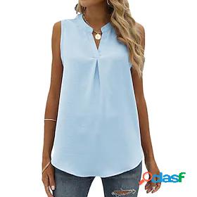 Womens clothing spring summer new solid color chiffon shirt