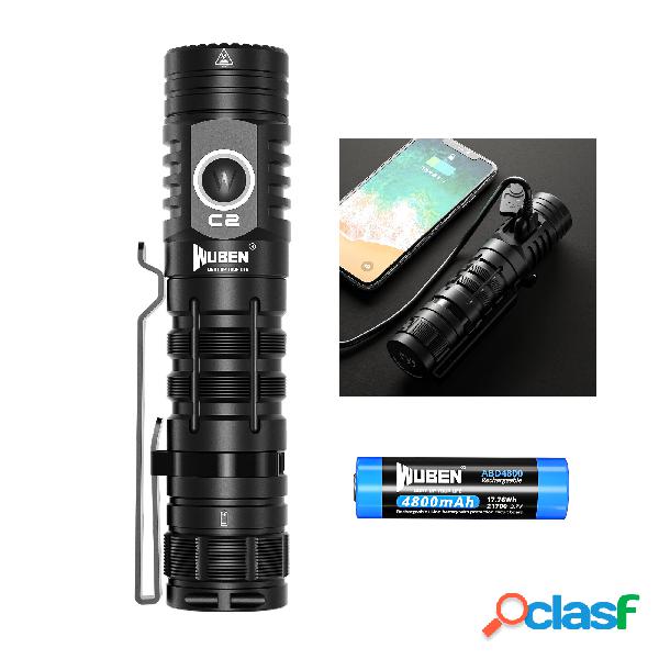 Wuben C2 SST40 2000 Lumen Power Bank Torcia USB-C USB-A