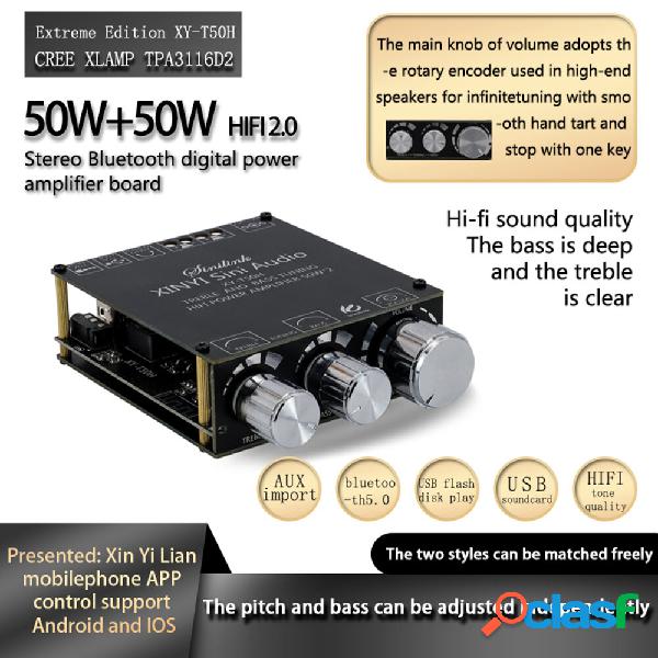 XY-T50H TPA3116D2 50W + 50W Bluetooth 5.0 Potenza digitale