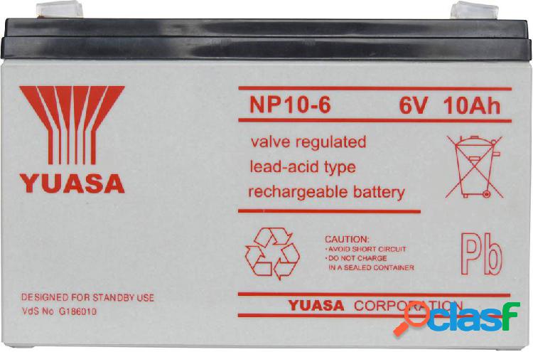 Yuasa NP10-6 NP10/6 Batteria al piombo 6 V 10 Ah Piombo-AGM