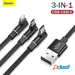 baseus mvp 3-in-1 mobile game cable usb per mlt 3.5a 1.2m