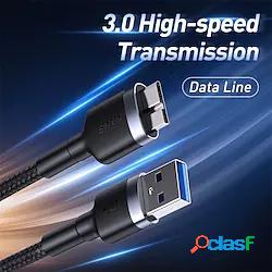 cavo baseus cavo usb3.0 maschio a micro-b 2a 1m grigio scuro