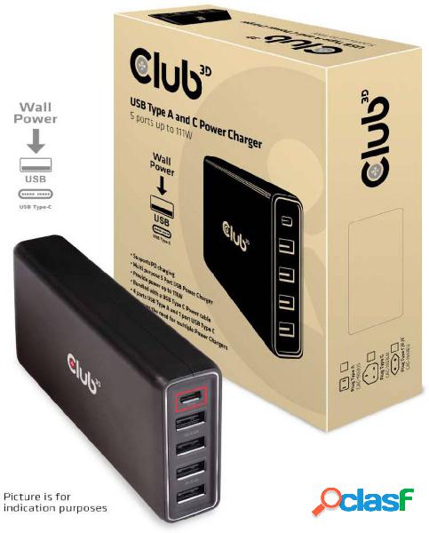 club3D CAC-1903EU Stazione di carica USB Presa di corrente